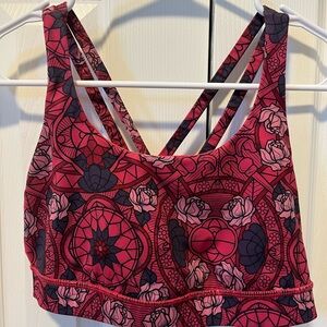Lululemon Energy Bra Prisma Multi Guava Lava Size 8